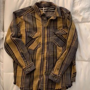 Free People Long Sleeve Button-up Flannel size S